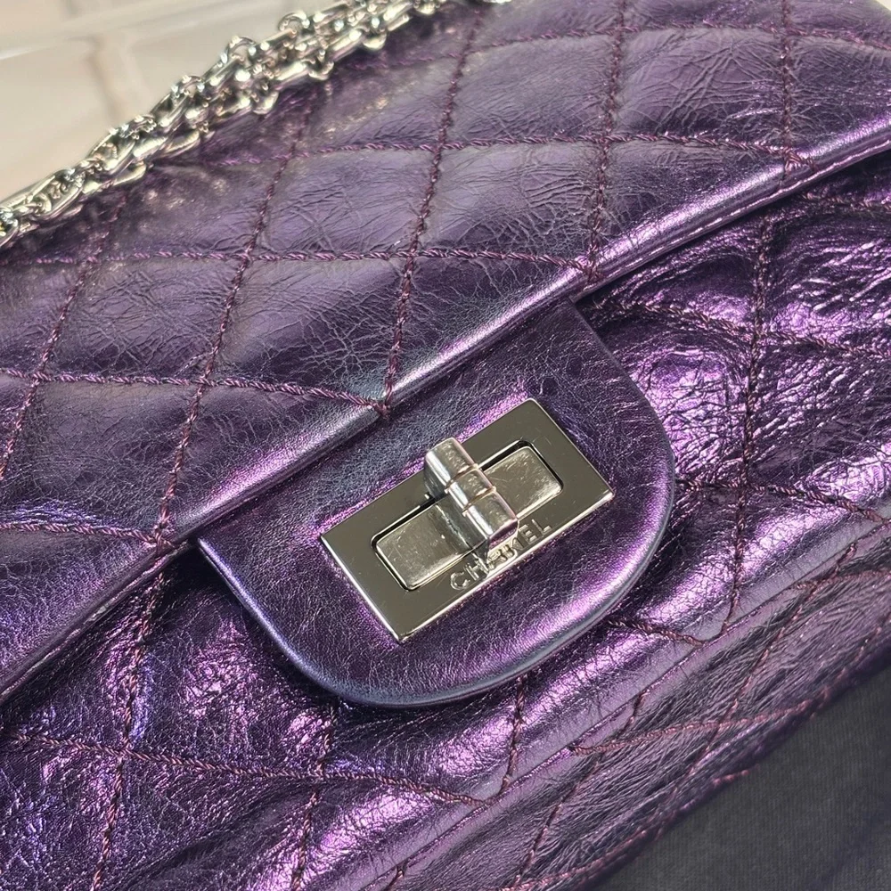 Chanel Metallic Purple Reissue Mini Double Flap - Picture 3 of 16